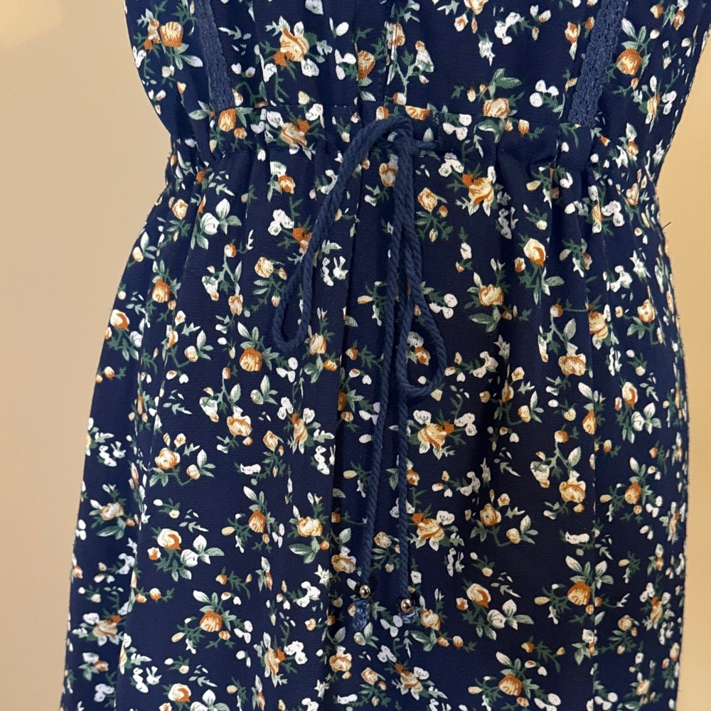 Everly Navy Floral Mini Dress - Picture 5 of 6